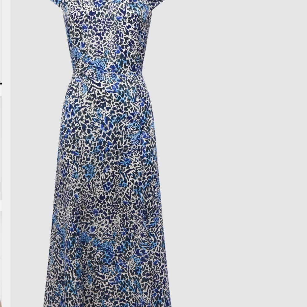NWT Reiss Blue and White Midi Dress - Picture 2 of 11